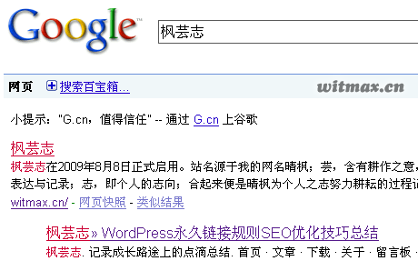 芸路拾光在Google的搜索结果